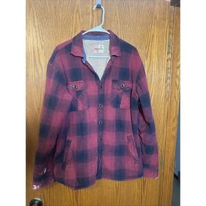 RuffHewn Men's Large Long-sleeve Sherpa Jacket With‎ Buttons And Pockets